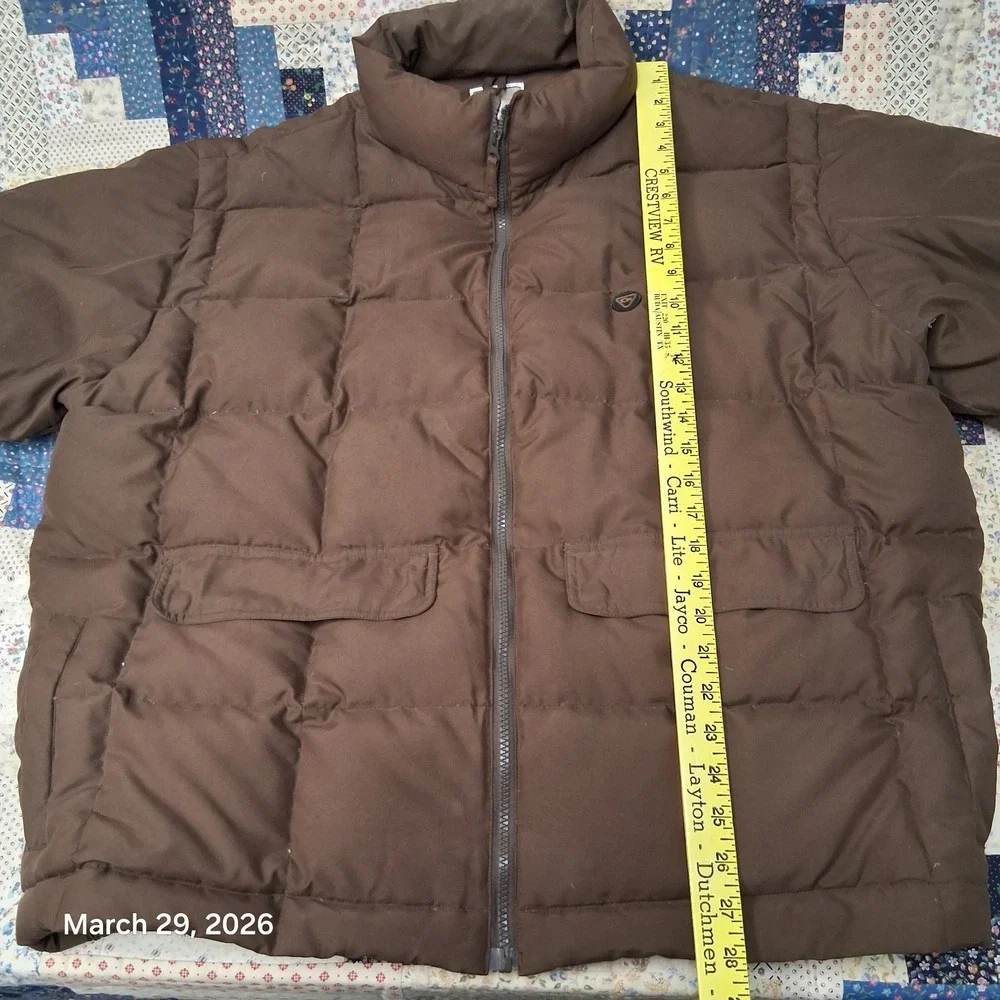 10X Quilted Down Puffer Jacket Mens Size XL Brown Outdoor Winter Coat